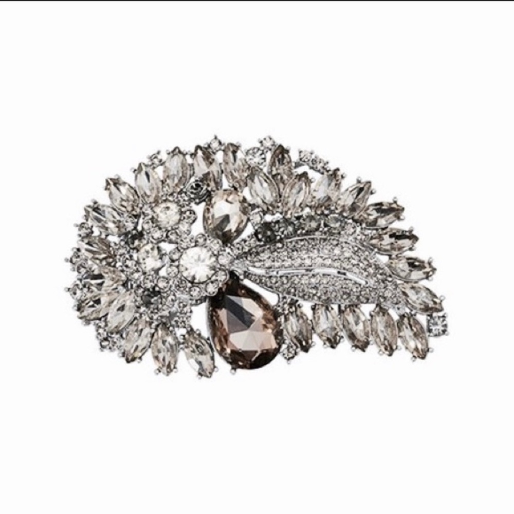 cabi Paisley Rhinestone Buckle Pin Silver